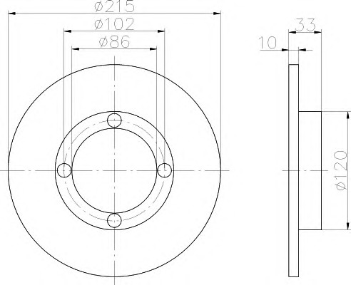 HELLA-PAGID Első féktárcsa 8DD355107-161