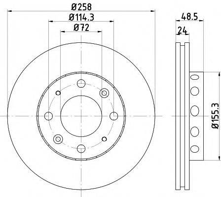 HELLA-PAGID Első féktárcsa 8DD355107-361