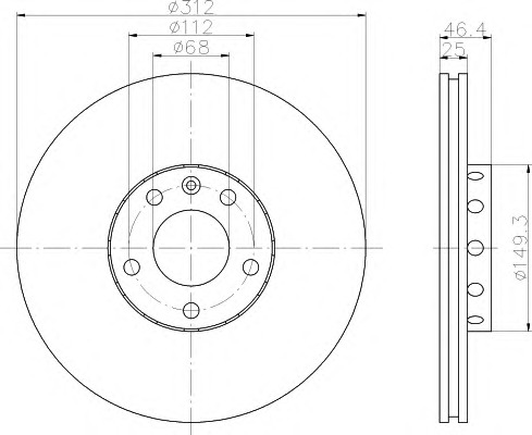 HELLA-PAGID Első féktárcsa 8DD355107-511