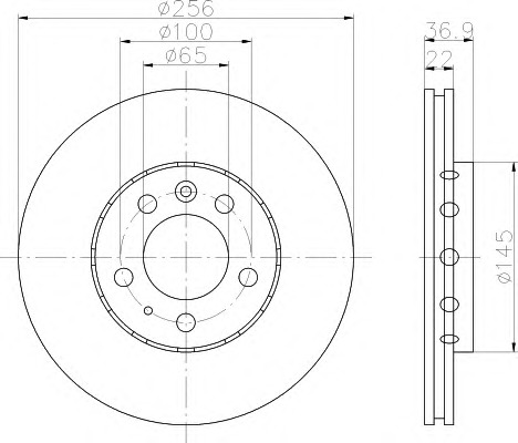 HELLA-PAGID Első féktárcsa 8DD355107-591