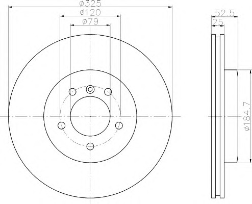 HELLA Első féktárcsa 8DD355121-021