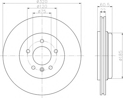 HELLA Hátsó féktárcsa 8DD355122-101