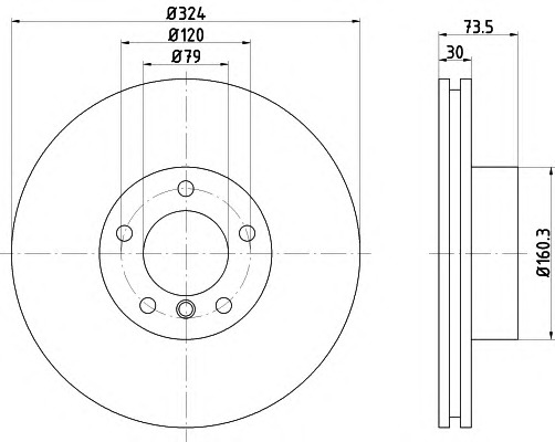 HELLA-PAGID Első féktárcsa 8DD355107-701