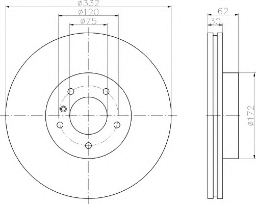 HELLA-PAGID Első féktárcsa 8DD355107-751