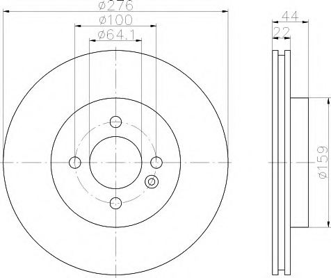 HELLA-PAGID Első féktárcsa 8DD355107-791