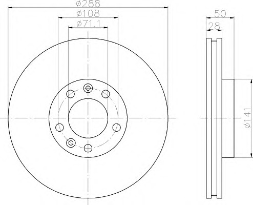 HELLA-PAGID Első féktárcsa 8DD355107-861