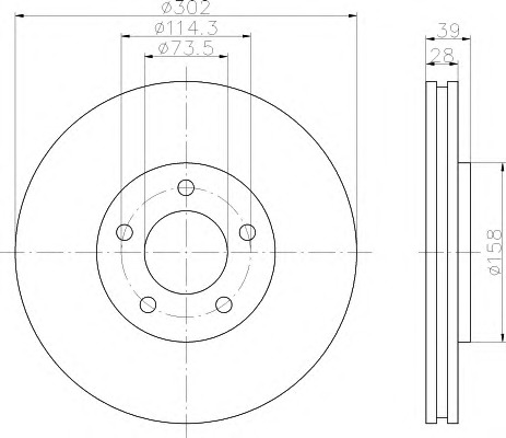 HELLA-PAGID Első féktárcsa 8DD355107-881