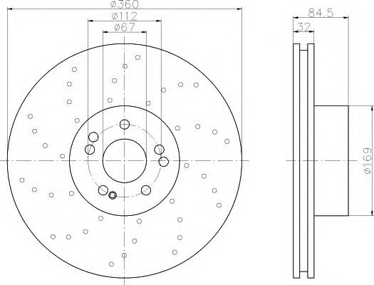 HELLA-PAGID Első féktárcsa 8DD355107-951