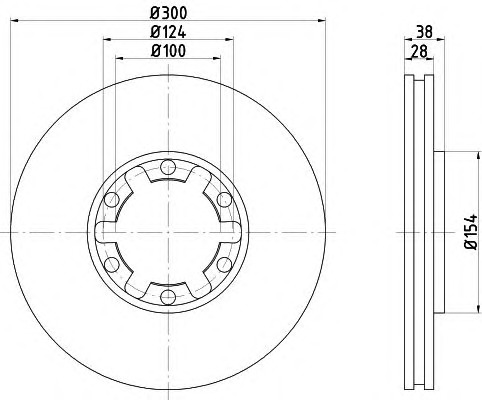 HELLA-PAGID Első féktárcsa 8DD355108-021