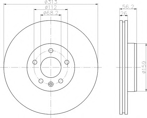 HELLA-PAGID Első féktárcsa 8DD355108-101