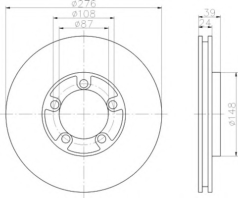 HELLA-PAGID Első féktárcsa 8DD355108-181