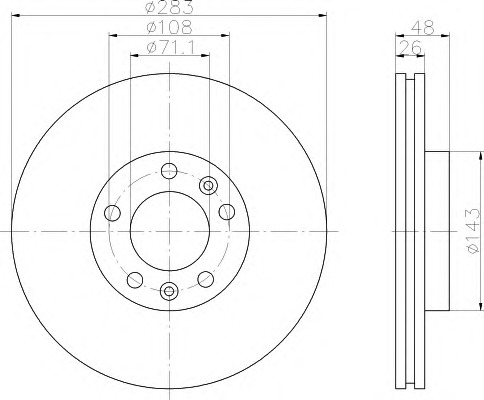 HELLA-PAGID Első féktárcsa 8DD355108-411