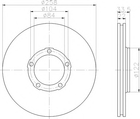 HELLA-PAGID Első féktárcsa 8DD355108-471