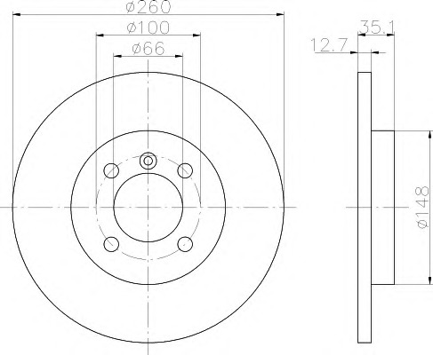 HELLA-PAGID Első féktárcsa 8DD355100-631