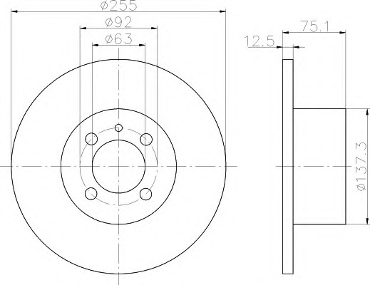 HELLA-PAGID Első féktárcsa 8DD355100-161