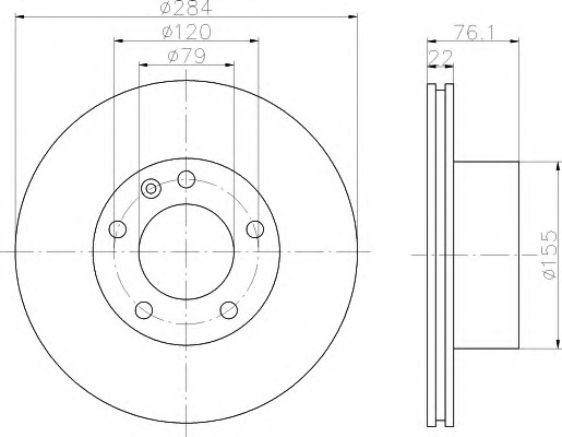 HELLA-PAGID Első féktárcsa 8DD355100-501