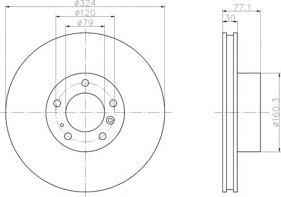 HELLA-PAGID Első féktárcsa 8DD355102-871