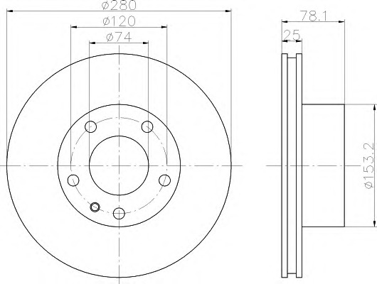 HELLA-PAGID Első féktárcsa 8DD355100-551