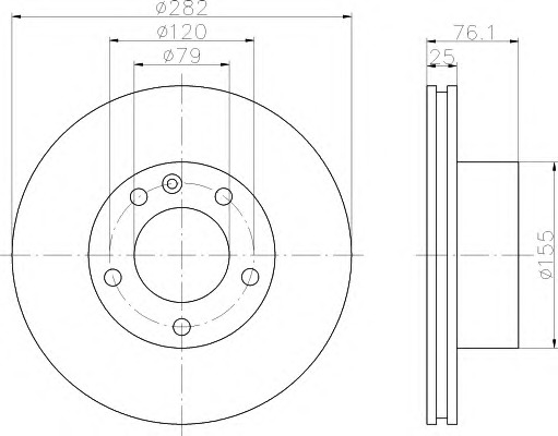 HELLA-PAGID Első féktárcsa 8DD355100-671