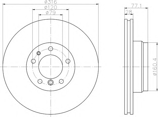 HELLA-PAGID Első féktárcsa 8DD355104-141