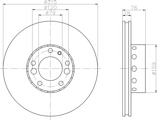 HELLA-PAGID Első féktárcsa 8DD355104-071