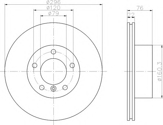 HELLA-PAGID Első féktárcsa 8DD355104-581