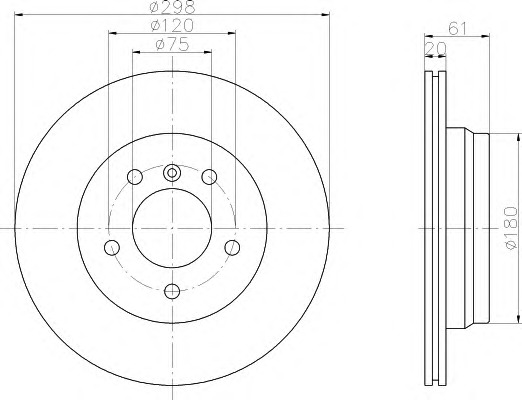 HELLA Hátsó féktárcsa 8DD355122-111