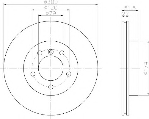 HELLA-PAGID Első féktárcsa 8DD355106-541