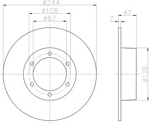 HELLA-PAGID Első féktárcsa 8DD355100-281