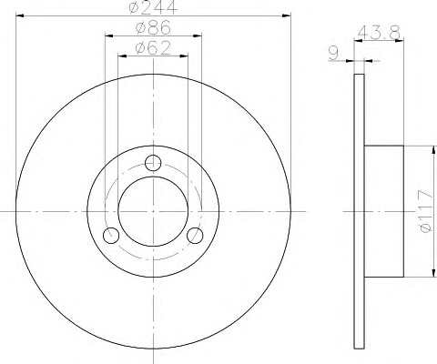 HELLA-PAGID Első féktárcsa 8DD355100-481