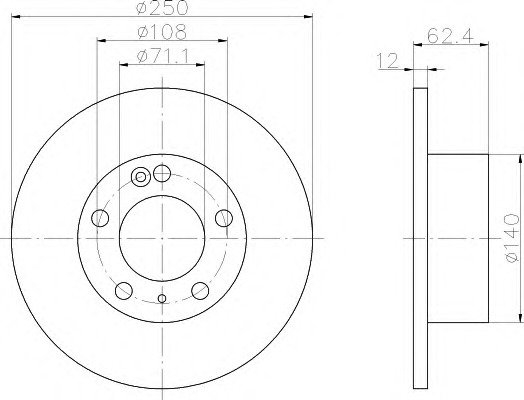 HELLA-PAGID Hátsó féktárcsa 8DD355103-021