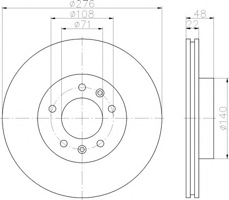 HELLA-PAGID Első féktárcsa 8DD355102-451