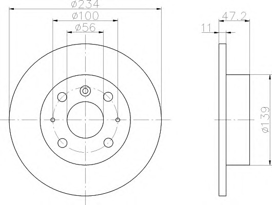 HELLA-PAGID Első féktárcsa 8DD355104-851