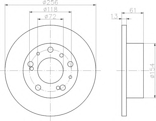 HELLA-PAGID Első féktárcsa 8DD355100-701