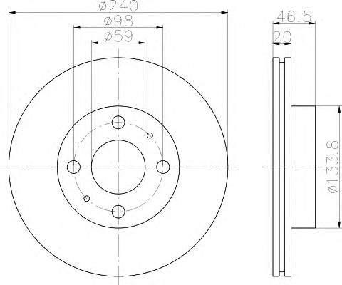 HELLA-PAGID Első féktárcsa 8DD355101-111