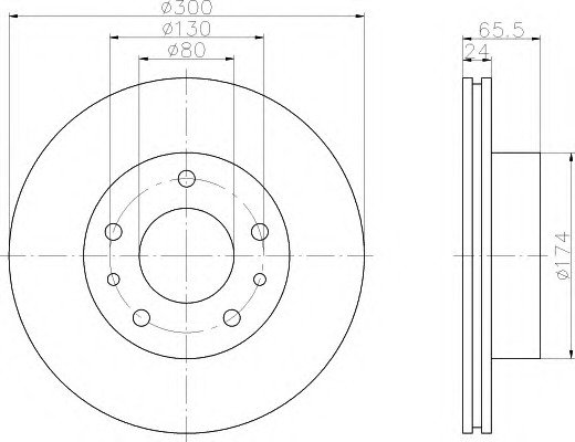 HELLA-PAGID Első féktárcsa 8DD355104-431