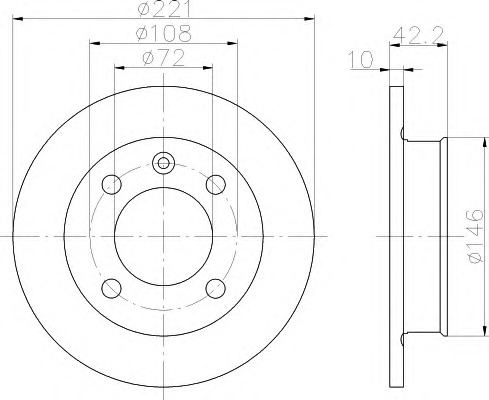 HELLA-PAGID Első féktárcsa 8DD355100-171