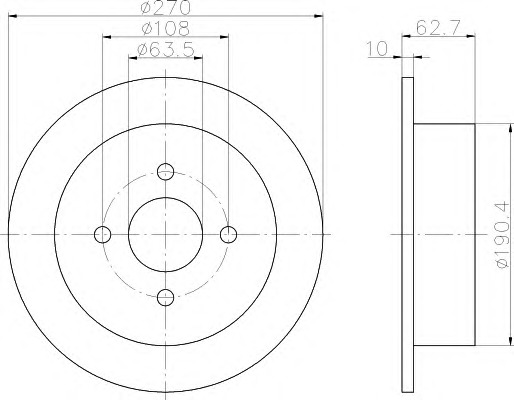 HELLA-PAGID Hátsó féktárcsa 8DD355103-441