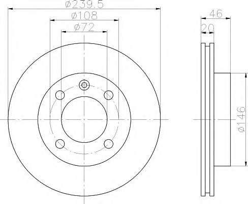 HELLA-PAGID Első féktárcsa 8DD355100-711