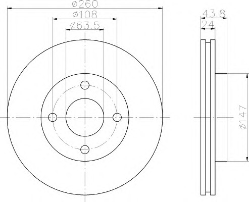 HELLA-PAGID Első féktárcsa 8DD355103-431