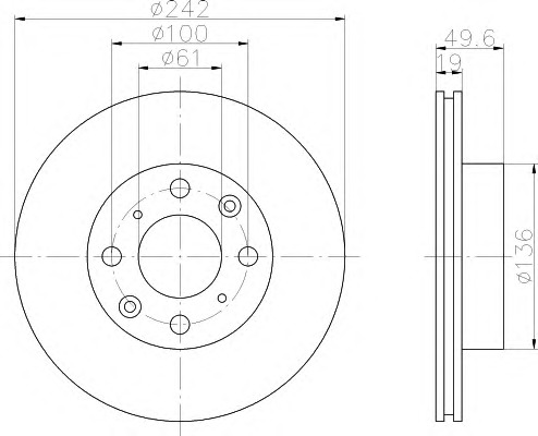 HELLA-PAGID Első féktárcsa 8DD355101-921