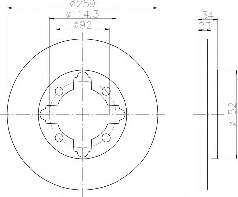 HELLA-PAGID Első féktárcsa 8DD355105-291