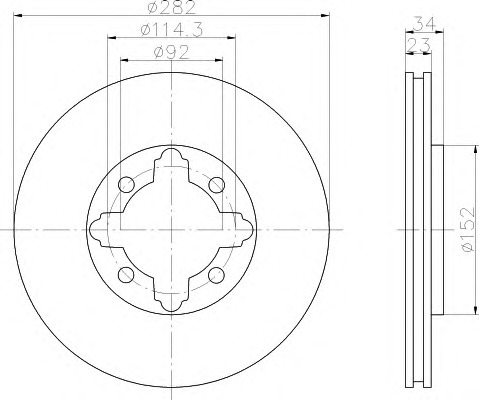 HELLA-PAGID Első féktárcsa 8DD355105-301