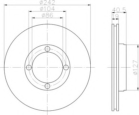 HELLA-PAGID Első féktárcsa 8DD355103-271