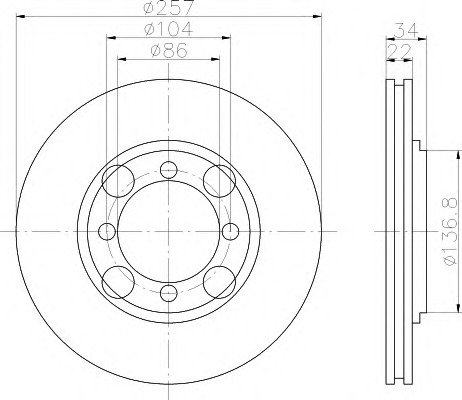 HELLA-PAGID Első féktárcsa 8DD355103-281