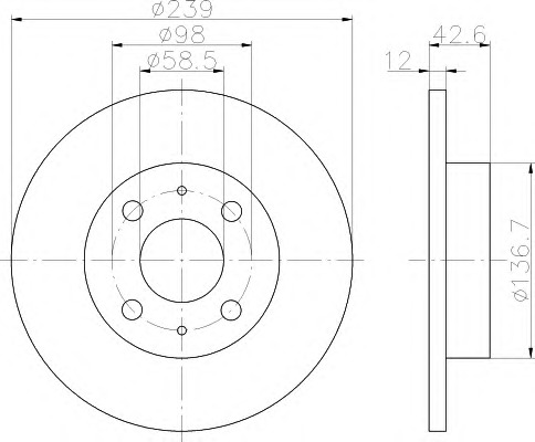 HELLA-PAGID Első féktárcsa 8DD355101-481