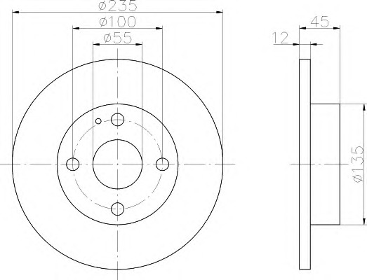 HELLA-PAGID Első féktárcsa 8DD355103-661