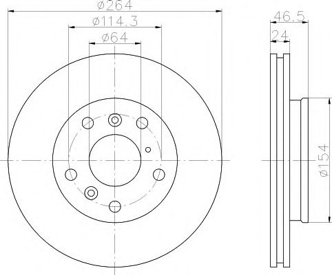 HELLA-PAGID Első féktárcsa 8DD355103-211