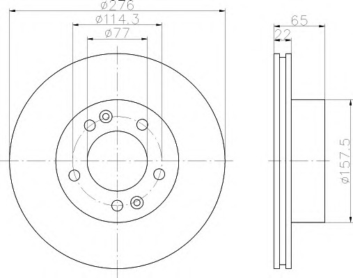 HELLA-PAGID Első féktárcsa 8DD355105-101