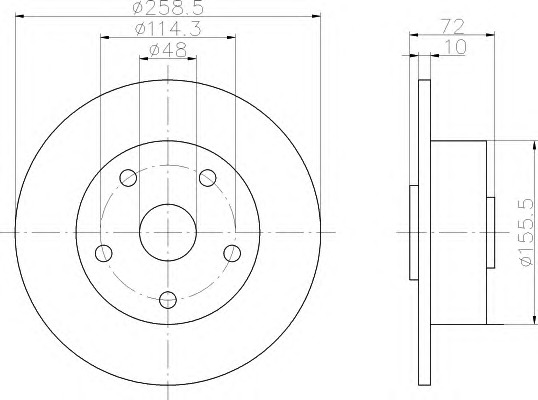 HELLA-PAGID Hátsó féktárcsa 8DD355105-071